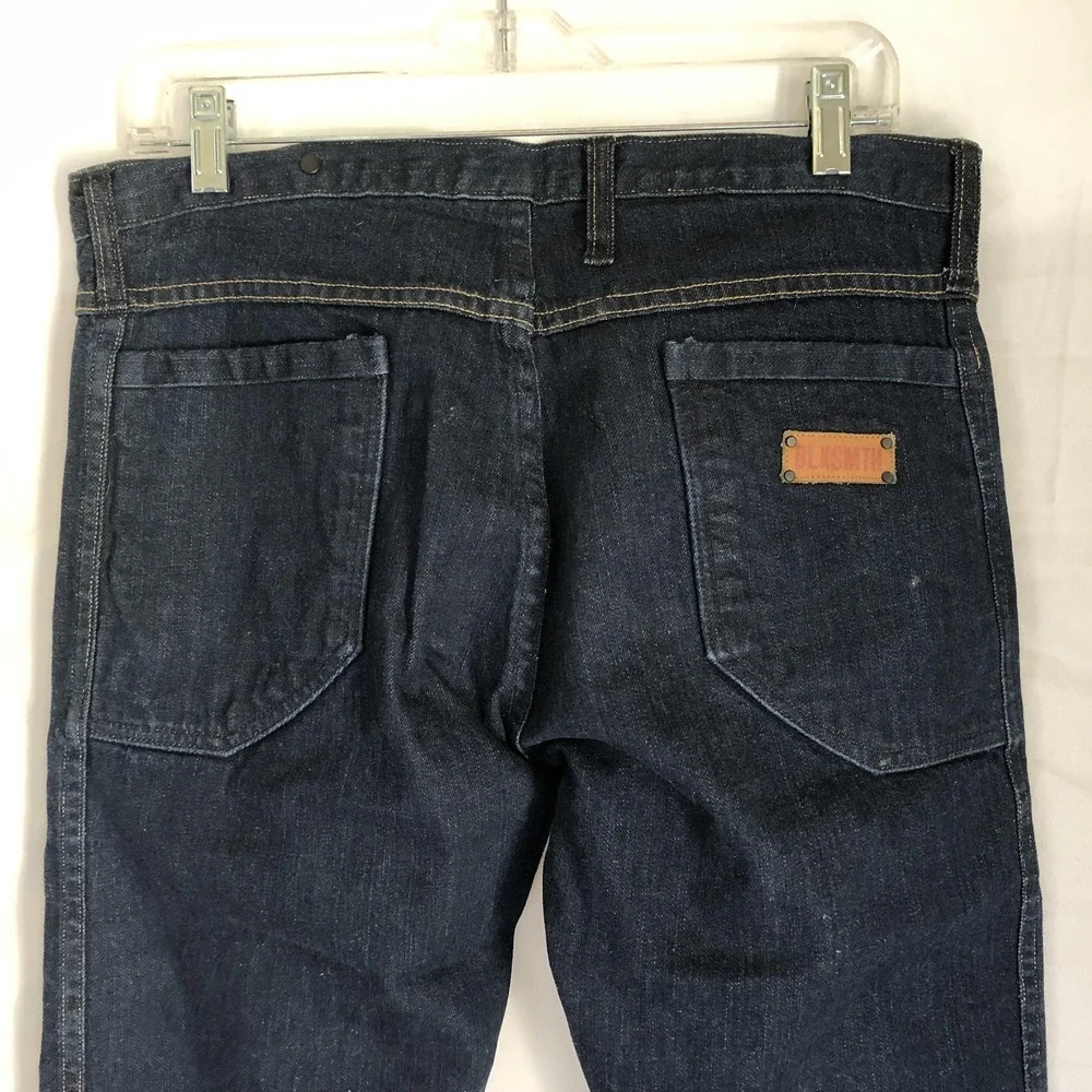 BLKSMTH Jeans Mens 31x34 Blue Selvage Regular Roger Straight Leg Cone Denim USA